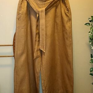 Italian Linen wide leg trousers
